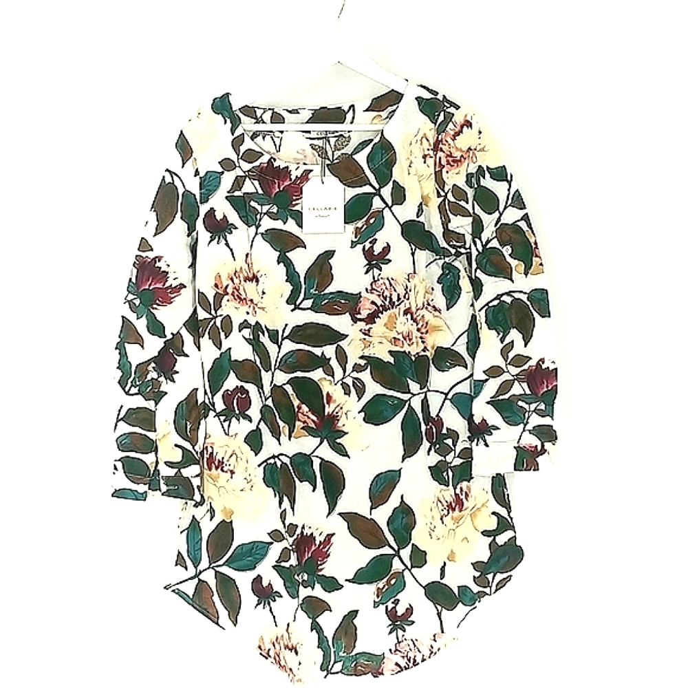 Cellabie Floral Leaf Top Women's Size Large NWT